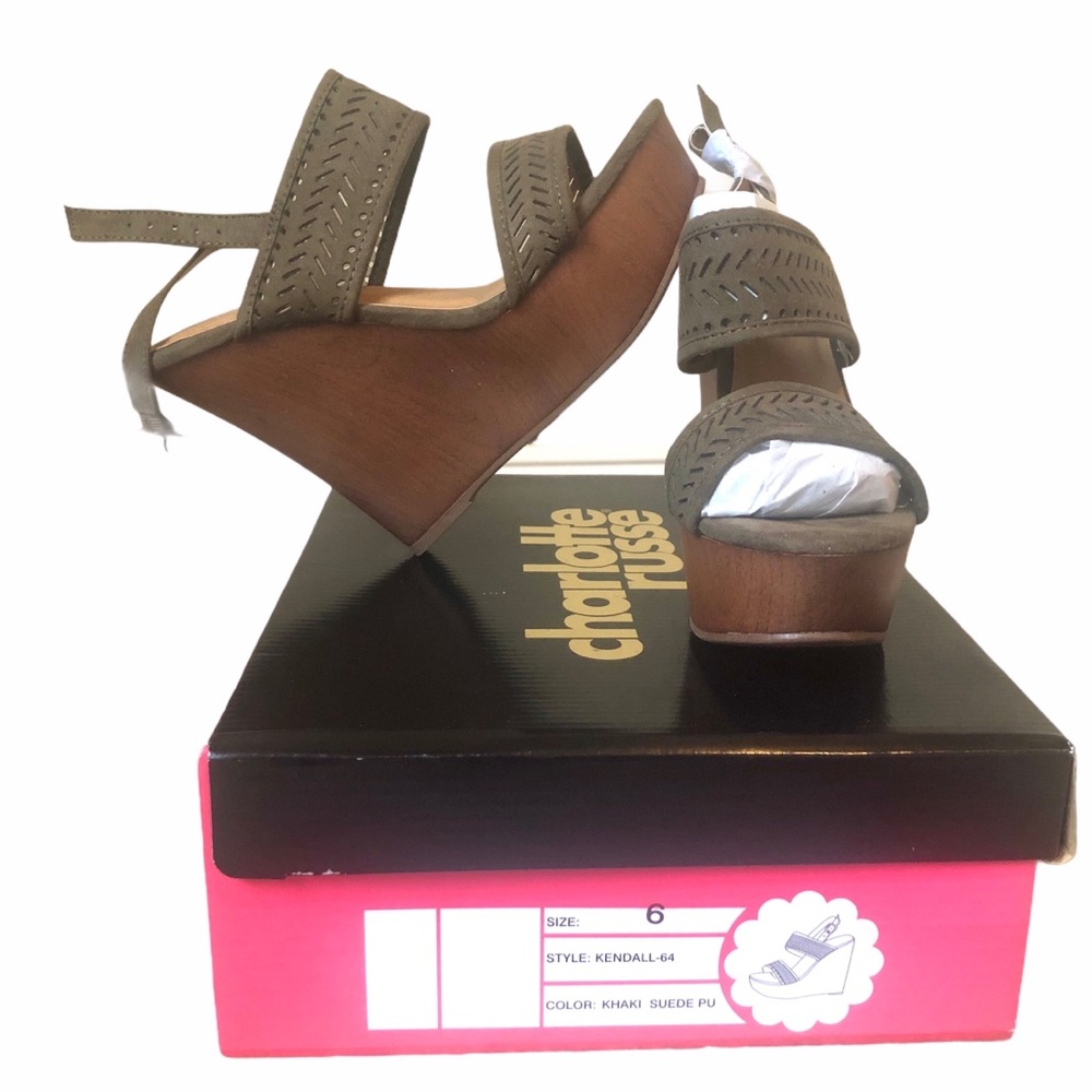 NWT Charlotte Russe Slingback Open Toe Wedges